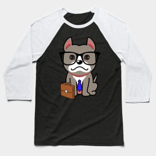 Cute grey Dog is a colleague at work Baseball T-Shirt